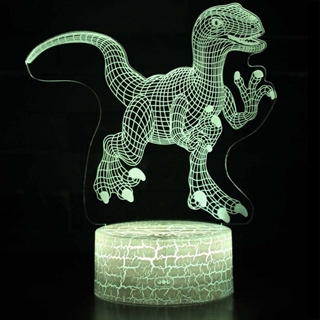 Dinosaurusform 3D lampe